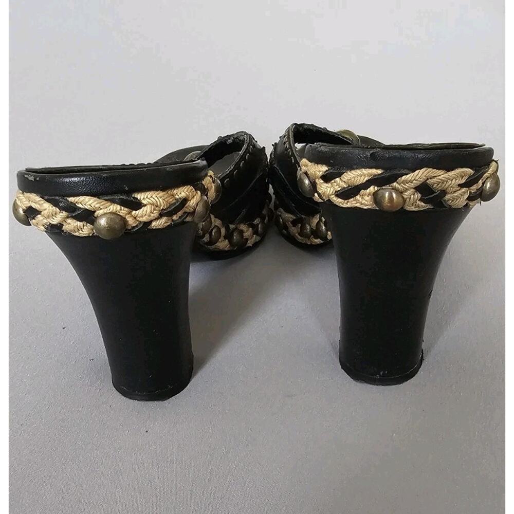 Hilary Radley Black Gold Studded Eye Heels Witchy Goth Halloween 8.5 - Picture 4 of 7